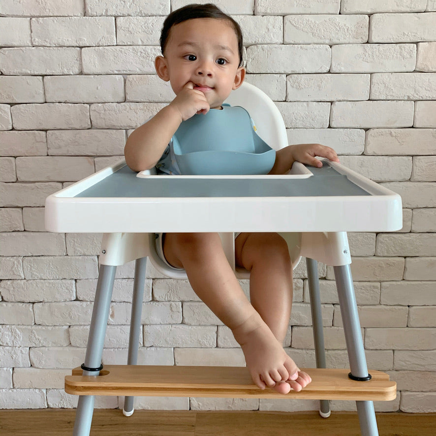 High Chair Footrest, Adjustable Height Natural Bamboo Baby